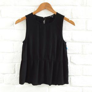 Madewell Top Women XXS Black Summer Crop Sleeveless Casual Sleeveless Flowy